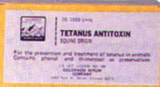 Tetanus Antitoxin - 1 dose vial - 1500 unit vial